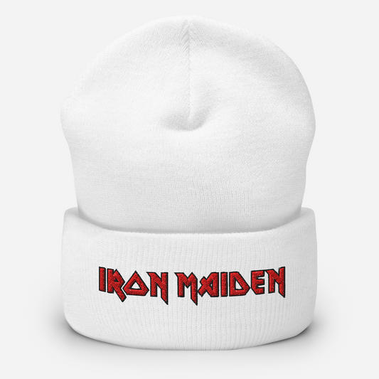 Iron Maiden Embroidered Beanie Hat White