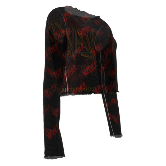 Slayer Patterned Logo Women's Mesh Top T Shirt