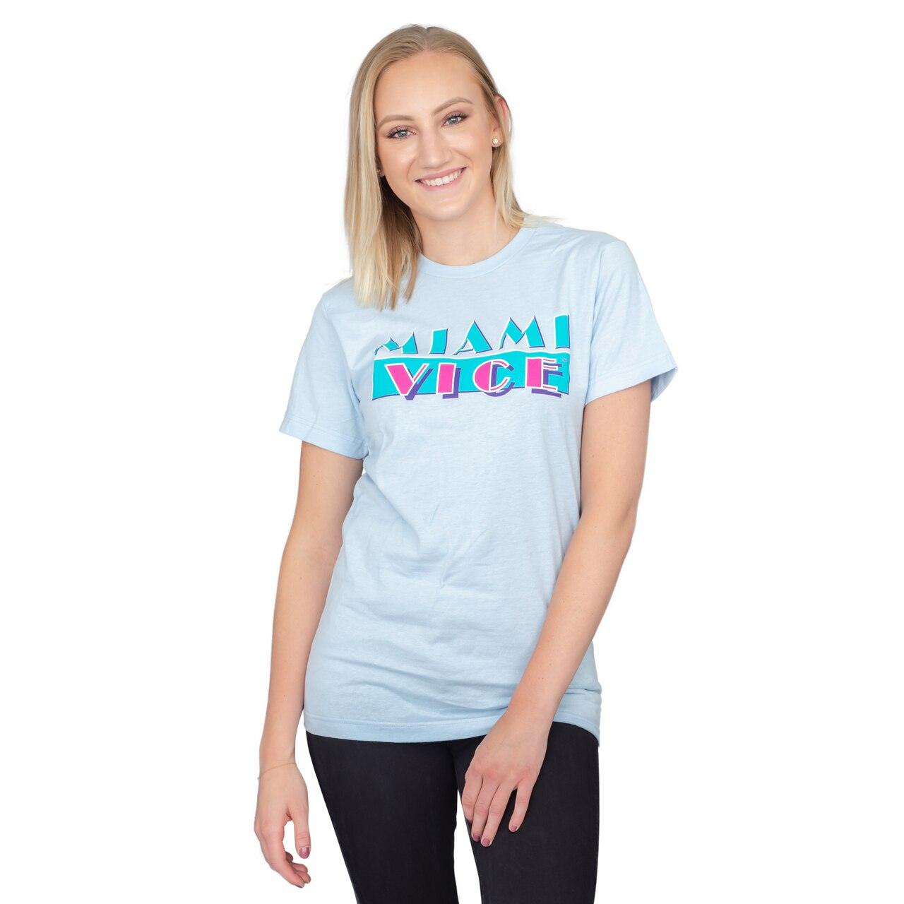 Miami Vice Light Blue Logo T Shirt