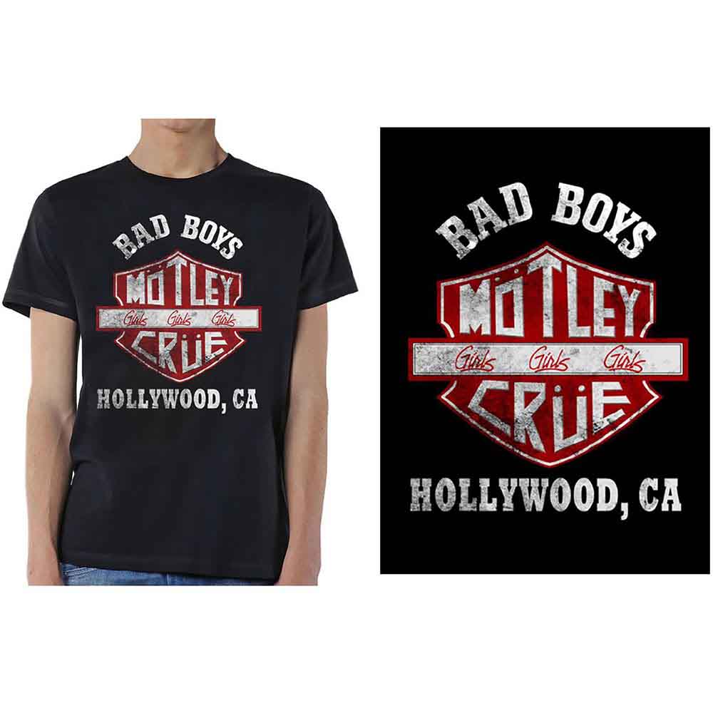 Motley Crue Bad Boys Shield Mens T Shirt