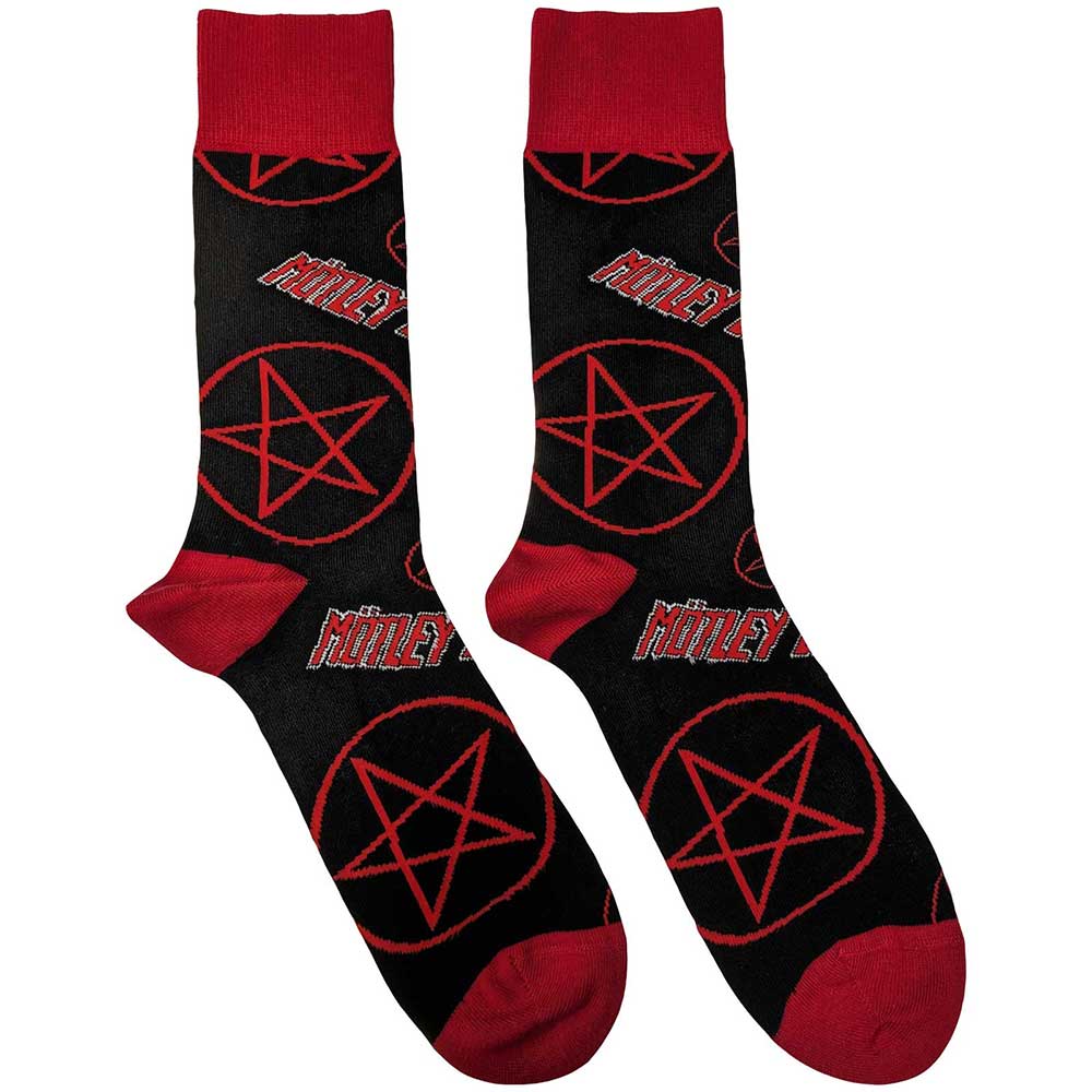 Motley Crue Logos & Pentagrams Socks Black