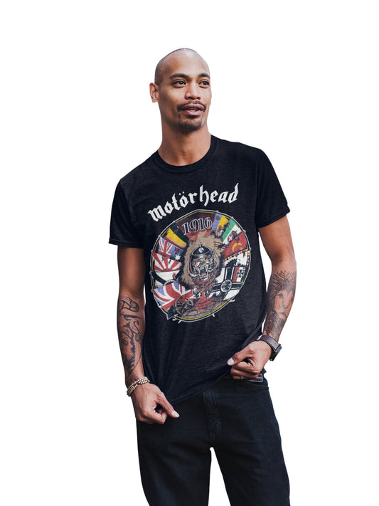 Motorhead - Vintage 1916 Jumbo Print T Shirt Black