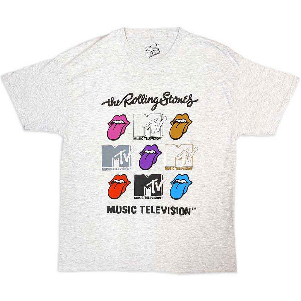 MTV Rolling Stones Logo Grids Mens T Shirt