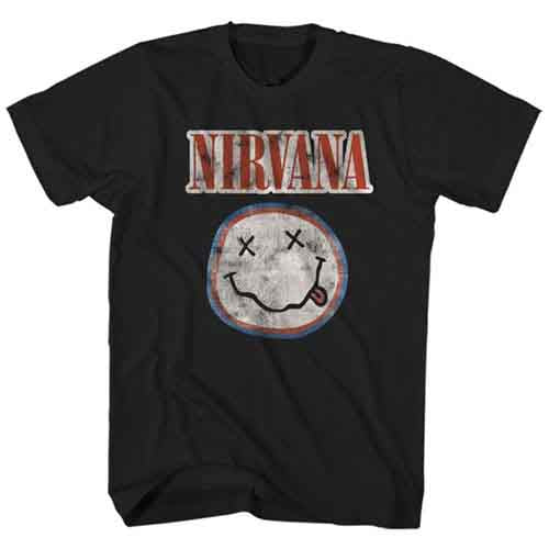 Nirvana Distressed Logo Mens T Shirt