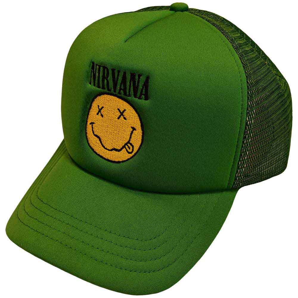 Nirvana Logo & Happy Face Hat Green