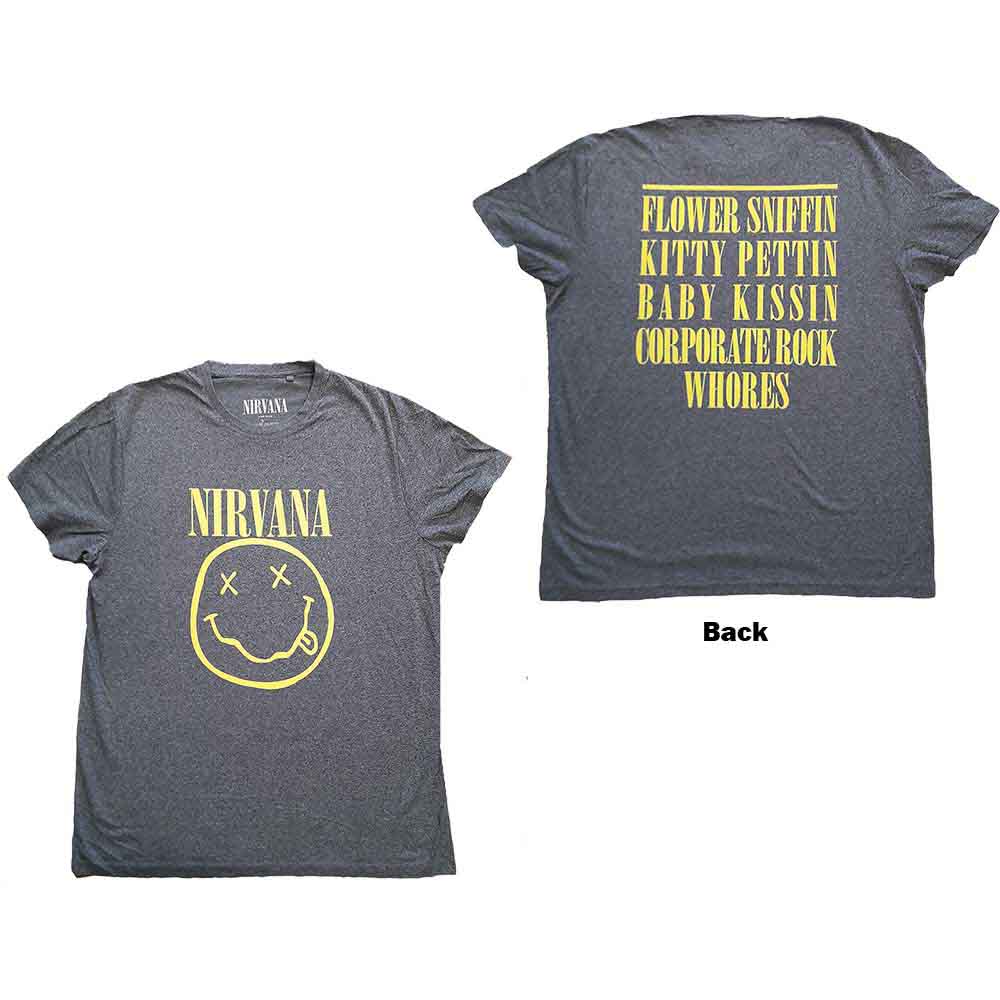 Nirvana Yellow Happy Face Mens T Shirt