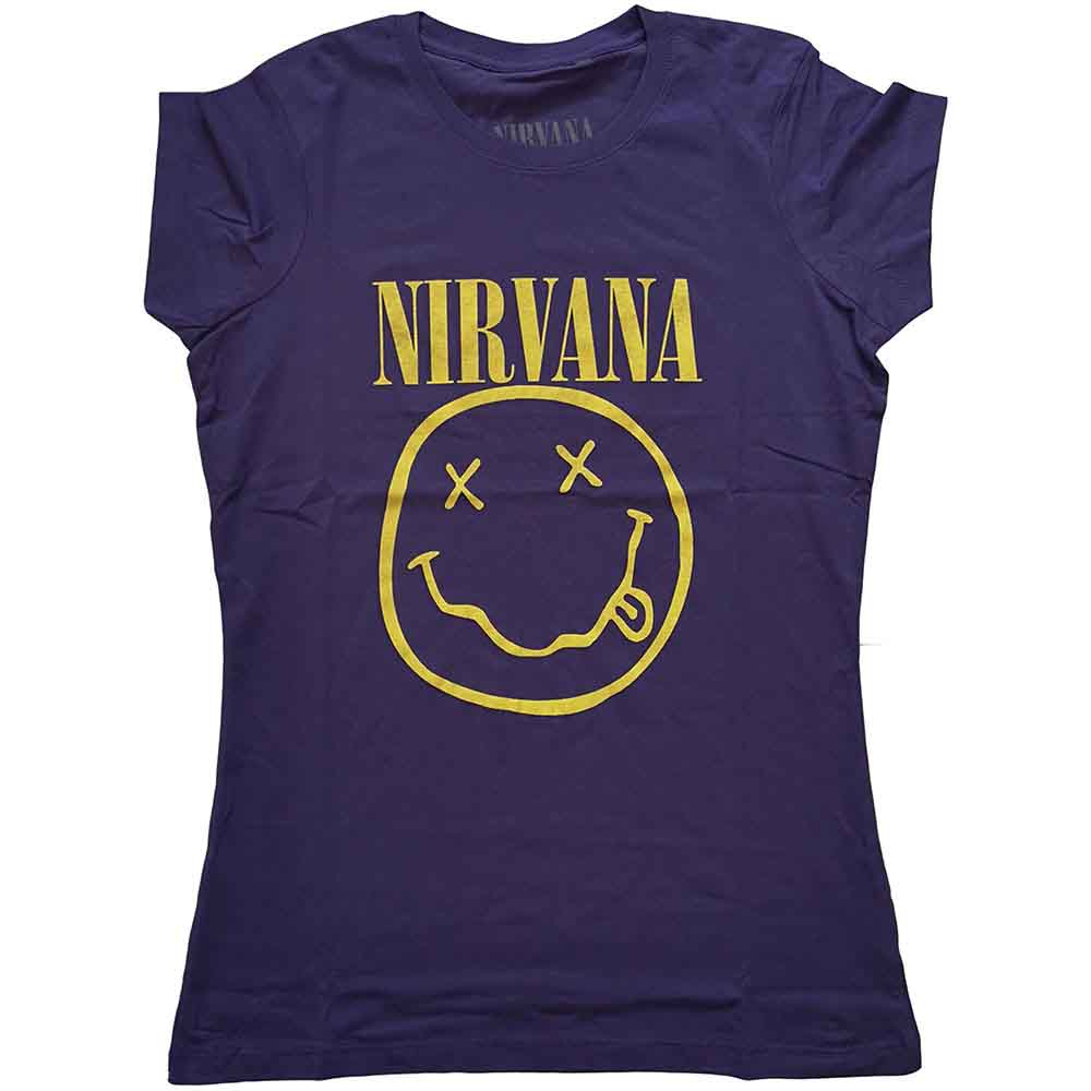 Nirvana Yellow Happy Face Womens T Shirt