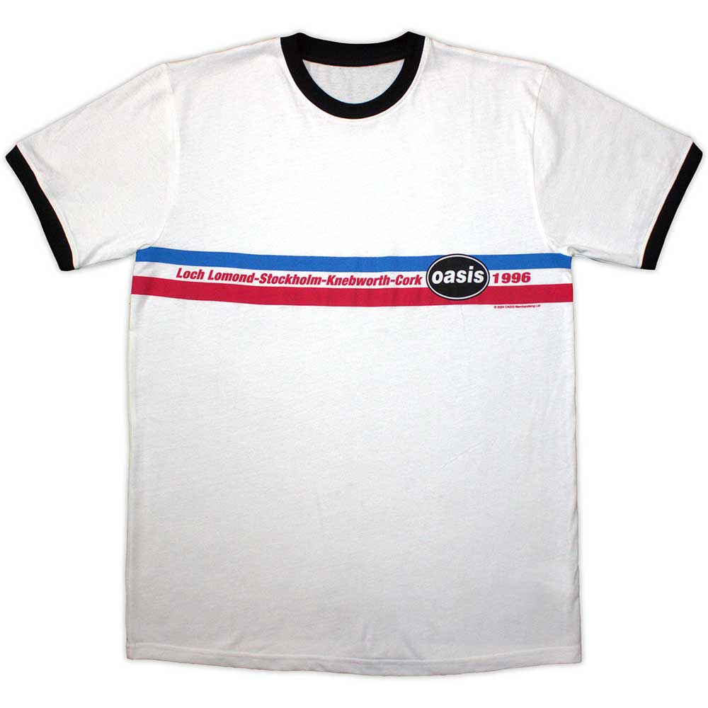 Oasis 1996 Tour Horizontal Stripes Mens T Shirt