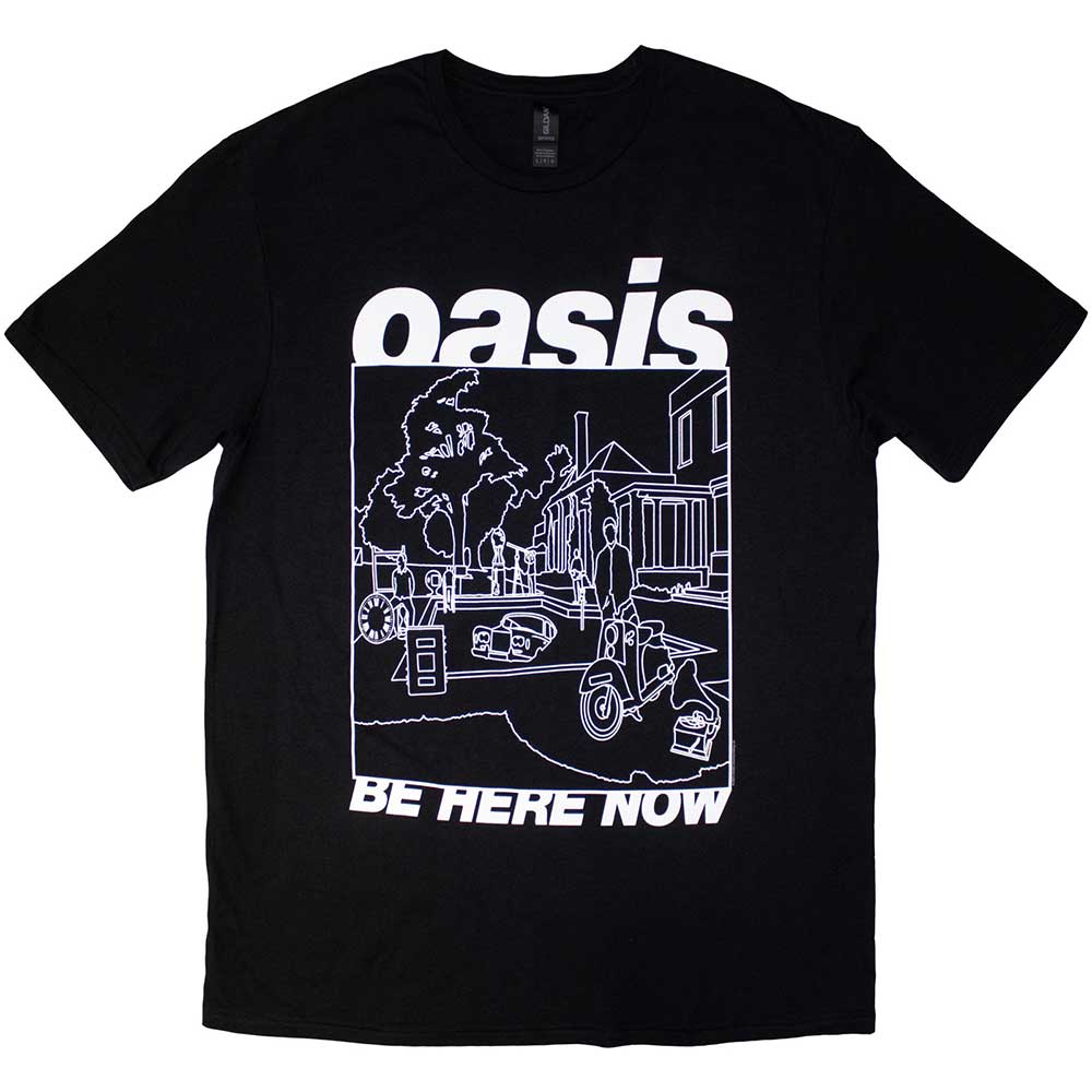 Oasis Be Here Now Line Drawing Mens T Shirt