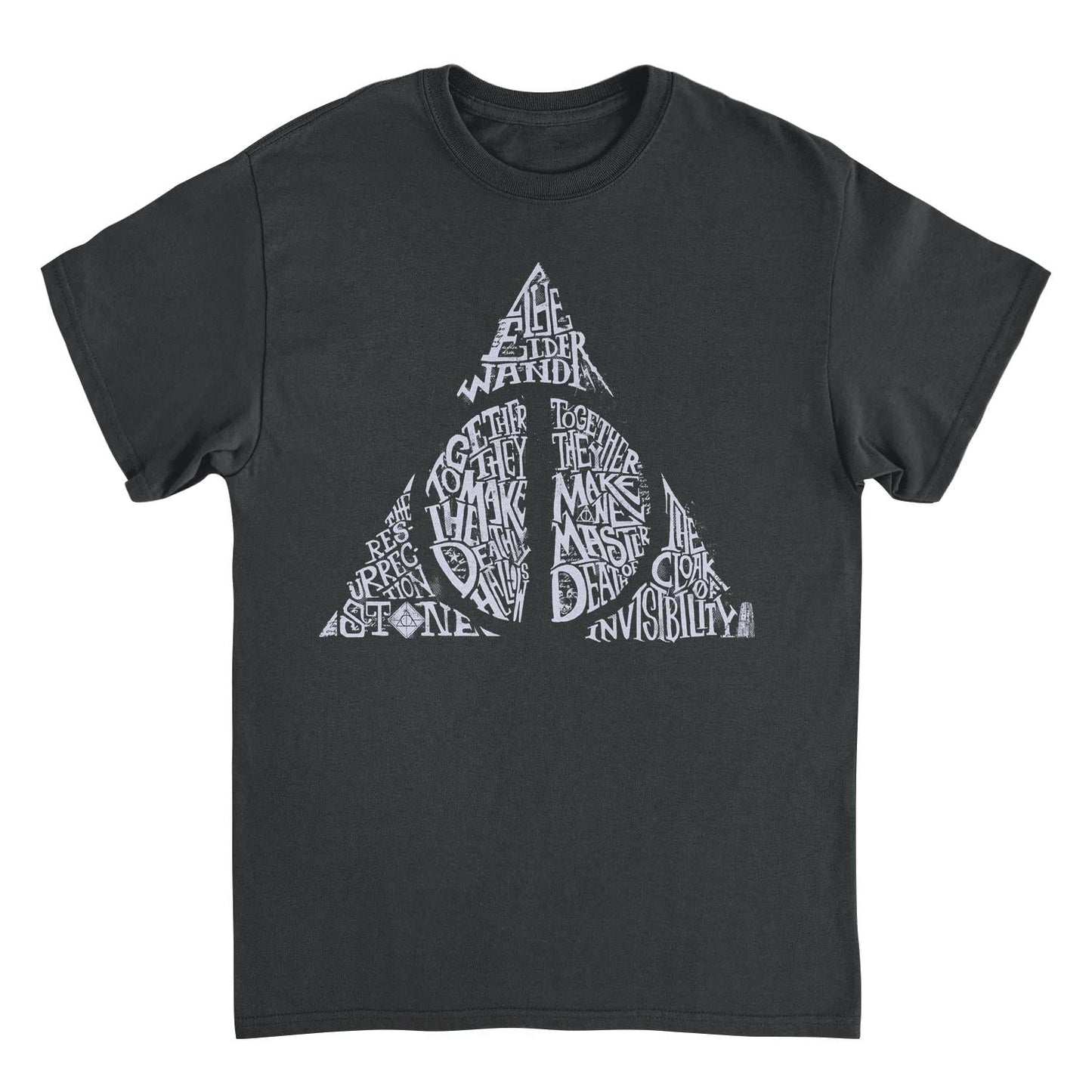 Harry Potter Deathly Hallows Shape White Black Mens T Shirt