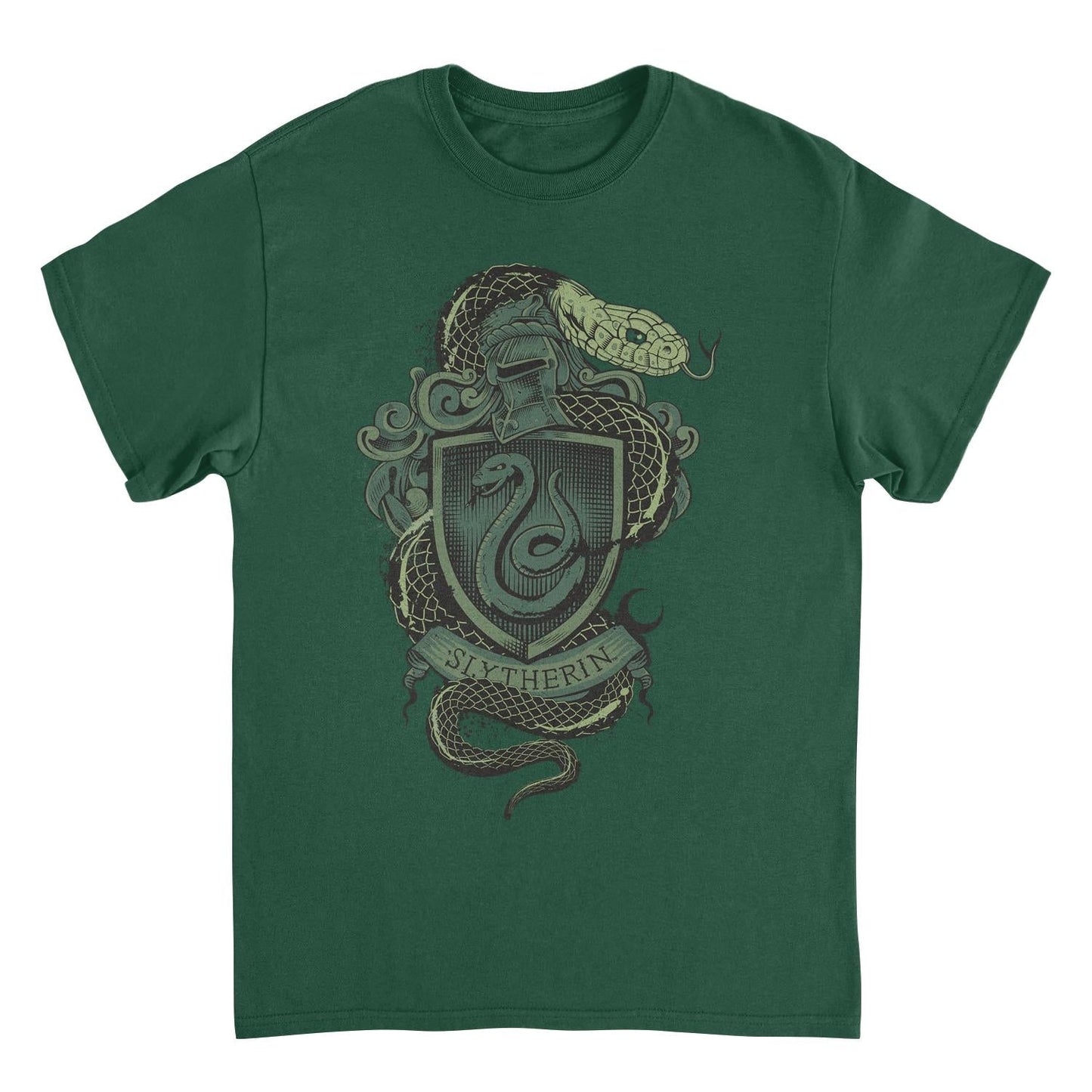 Harry Potter Slytherin Mascot Emblem Forest Green Mens T Shirt