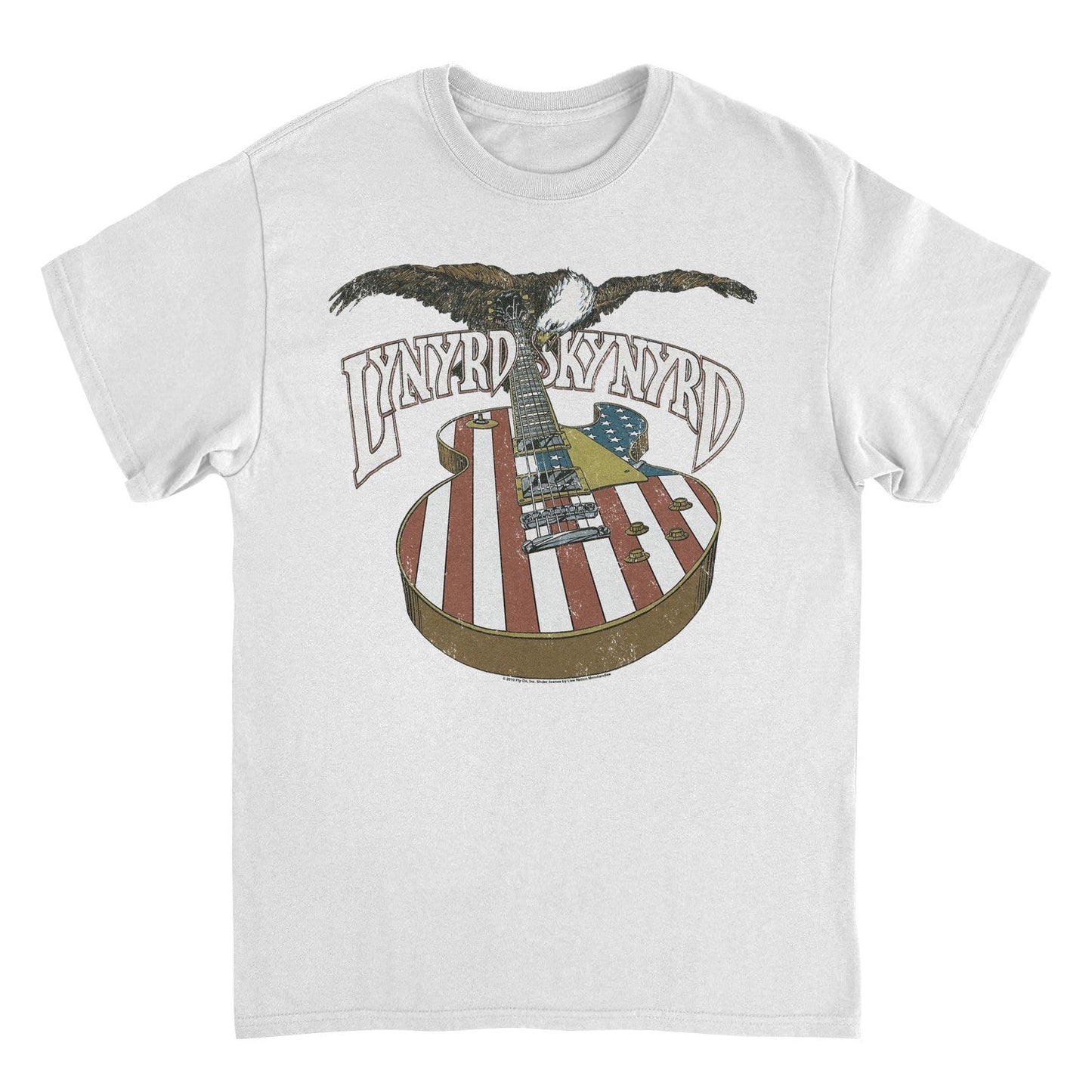 Lynyrd Skynyrd American Guitar And Eagle White Mens T Shirt