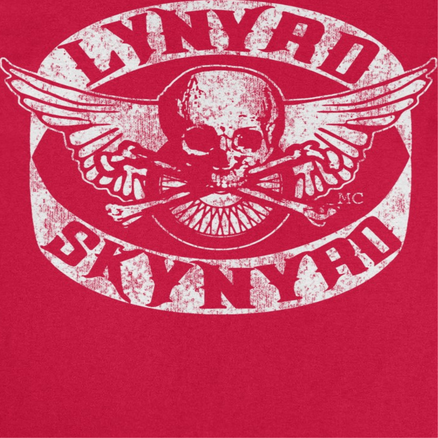 Lynyrd Skynyrd Skull White Mens T Shirt Red