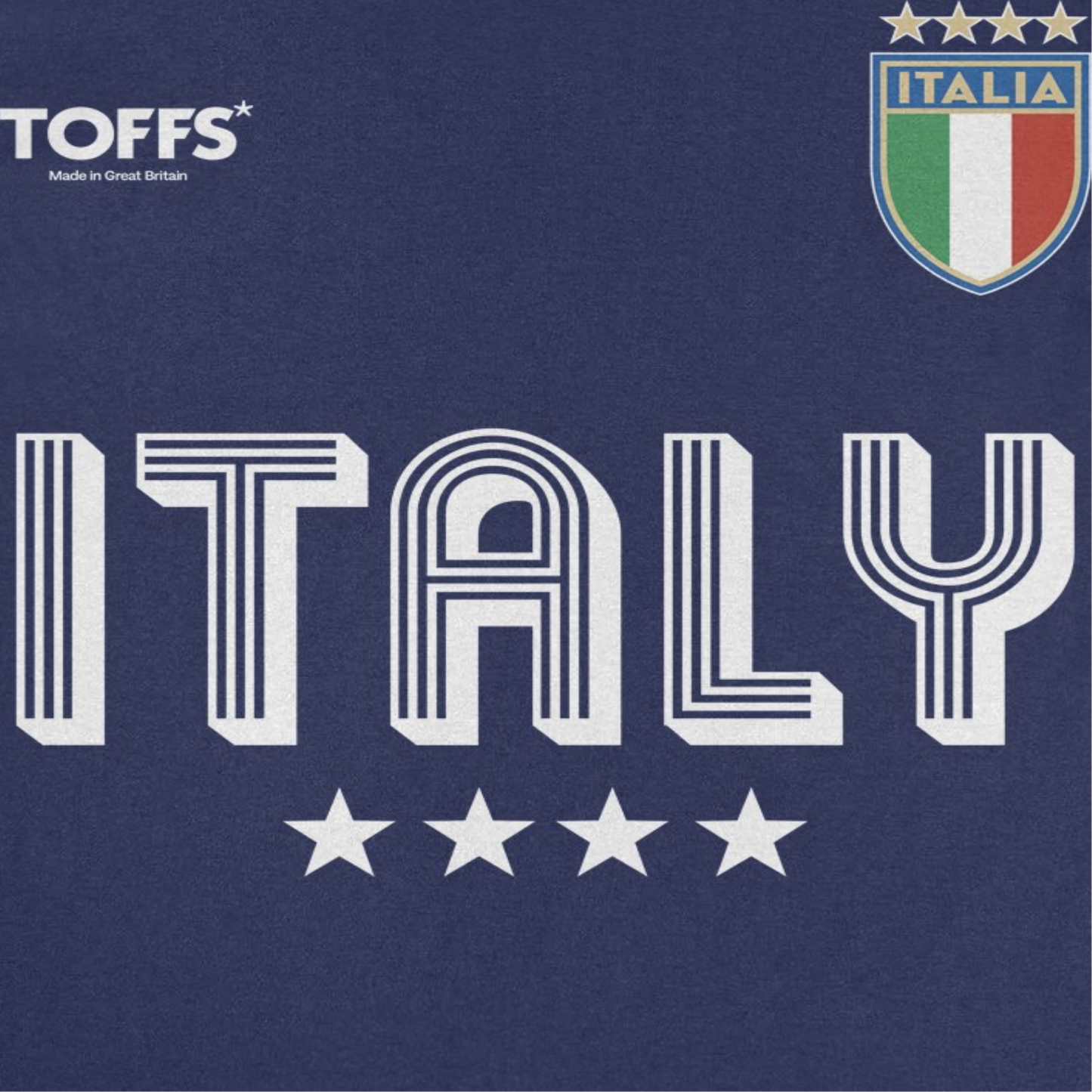 Toffs Retro Soccer Futbol Italia Mens T Shirt Navy Blue