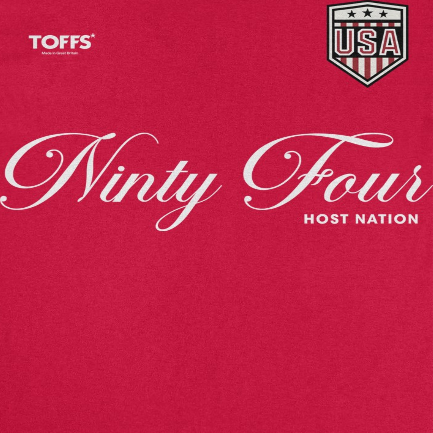 Toffs Retro Soccer Futbol Ninty Four Host Nation Mens T Shirt Red