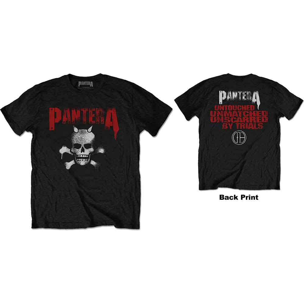 Pantera Horned Skull Stencil Mens T Shirt