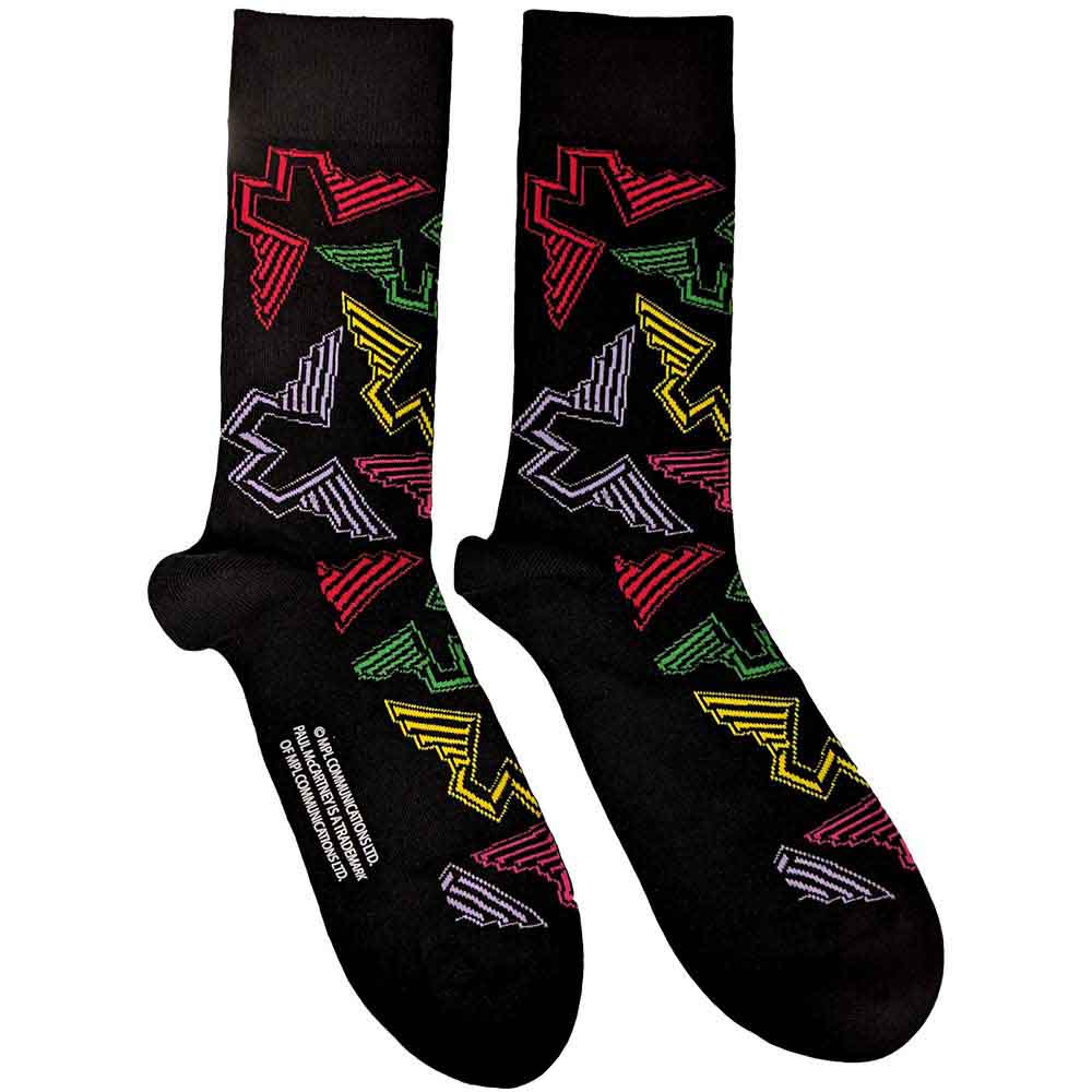 Paul McCartney Wings Logos Socks Black