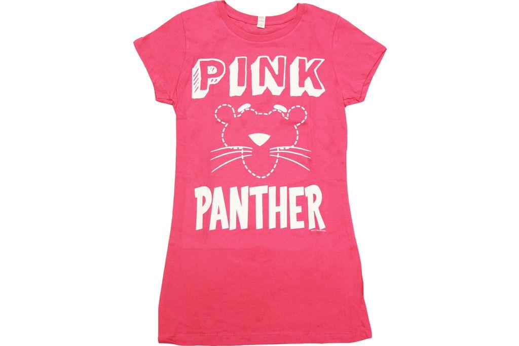 Pink Panther Cut Lines Juniors Pink T Shirt