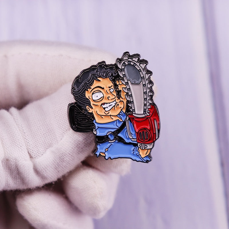 Texas Chainsaw Killer Enamel Pin Thriller Electric Saw Brooch