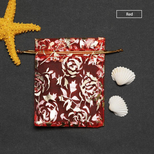 Rose Design Organza Bags Christmas Halloween