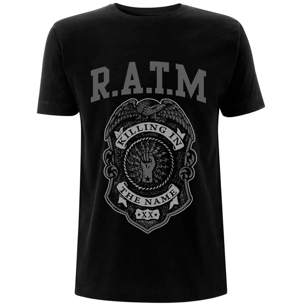 Rage Against The Machine Grey Police Badge Mens T Shirt