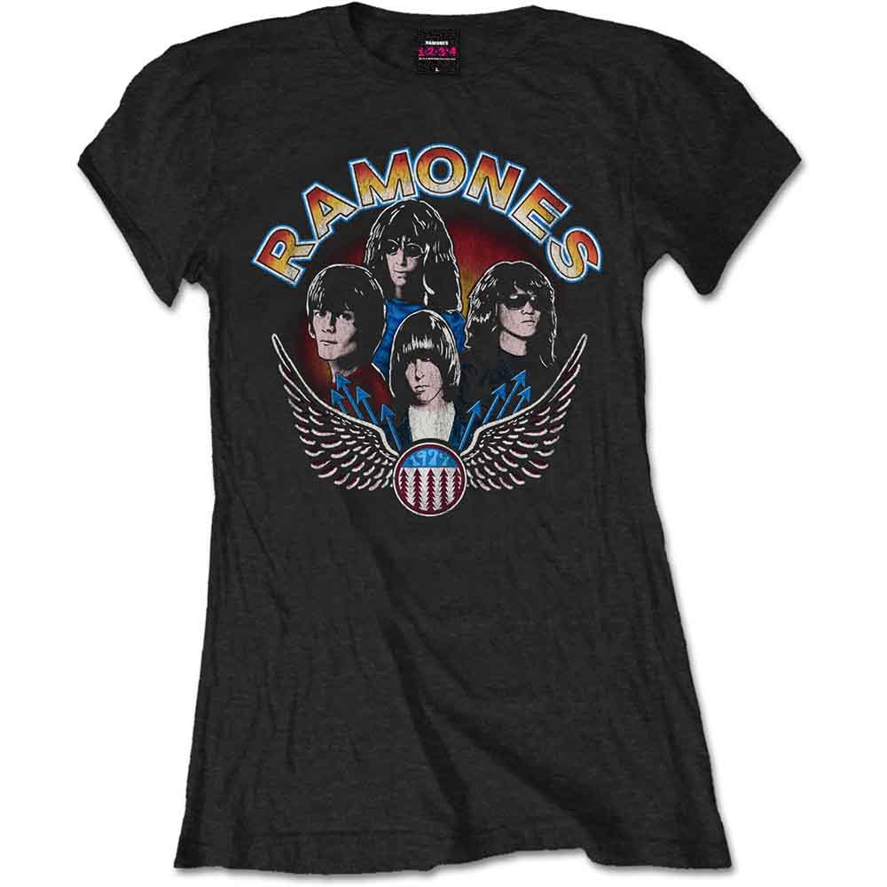Ramones Vintage Wings Photo Womens T Shirt