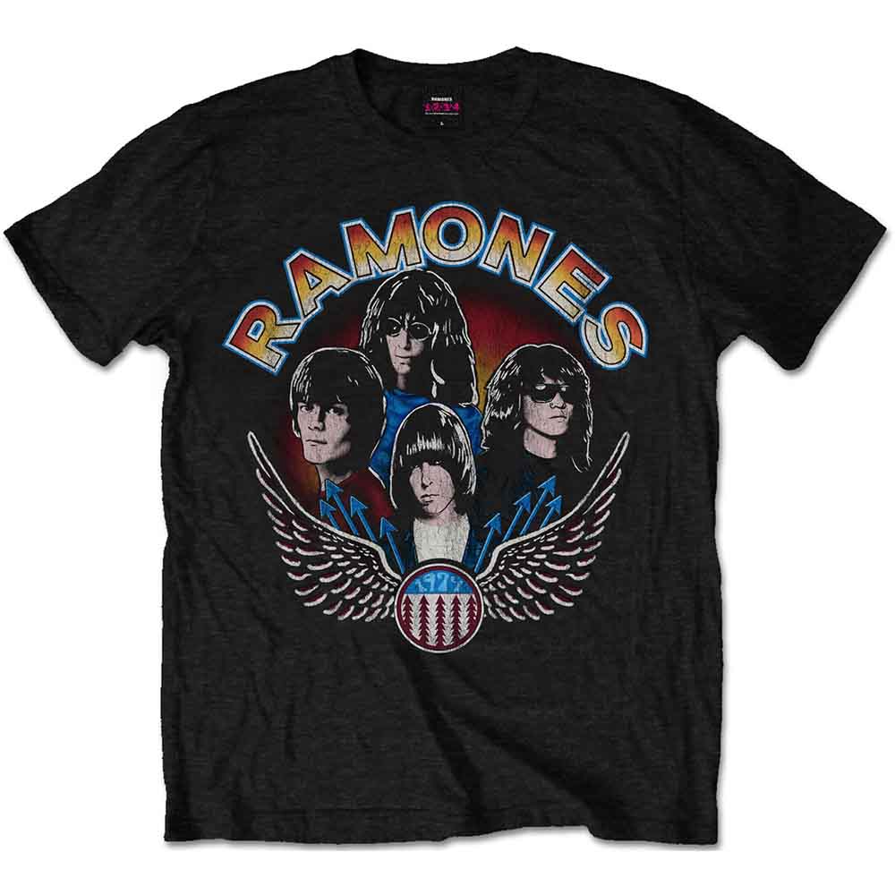 Ramones Vintage Wings Photo Mens T Shirt