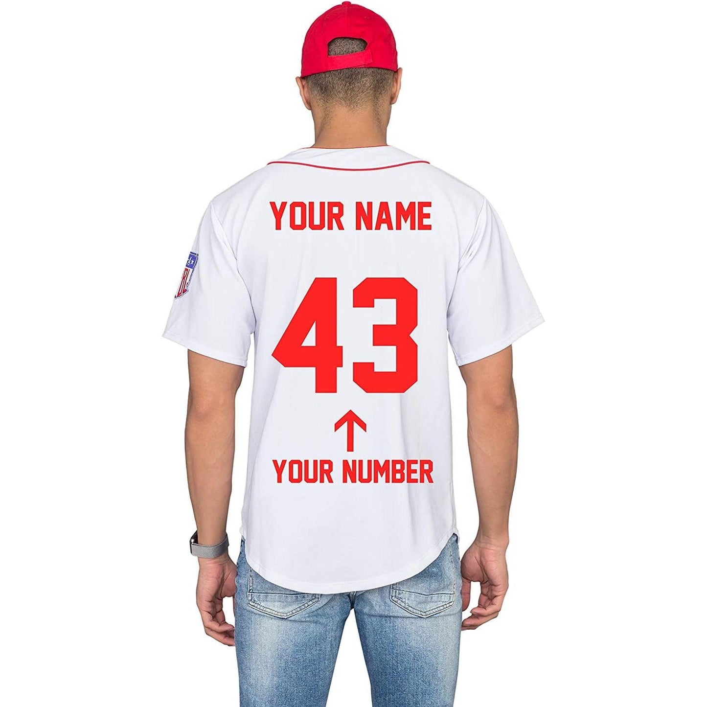 Rockford Peaches AAGPBL Baseball Mens Costume Jersey & Hat