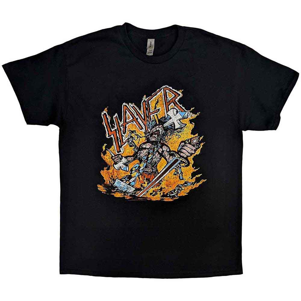 SLAYER Cartoon Flames Mens T Shirt
