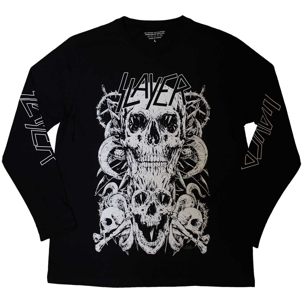 SLAYER White Skulls Long Sleeve Shirt