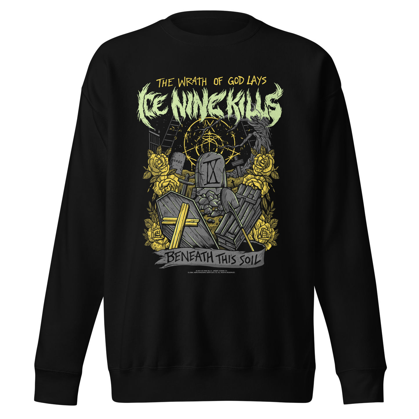 Ice Nine Kills Yellow Wrath Jumbo Print Sweatshirt