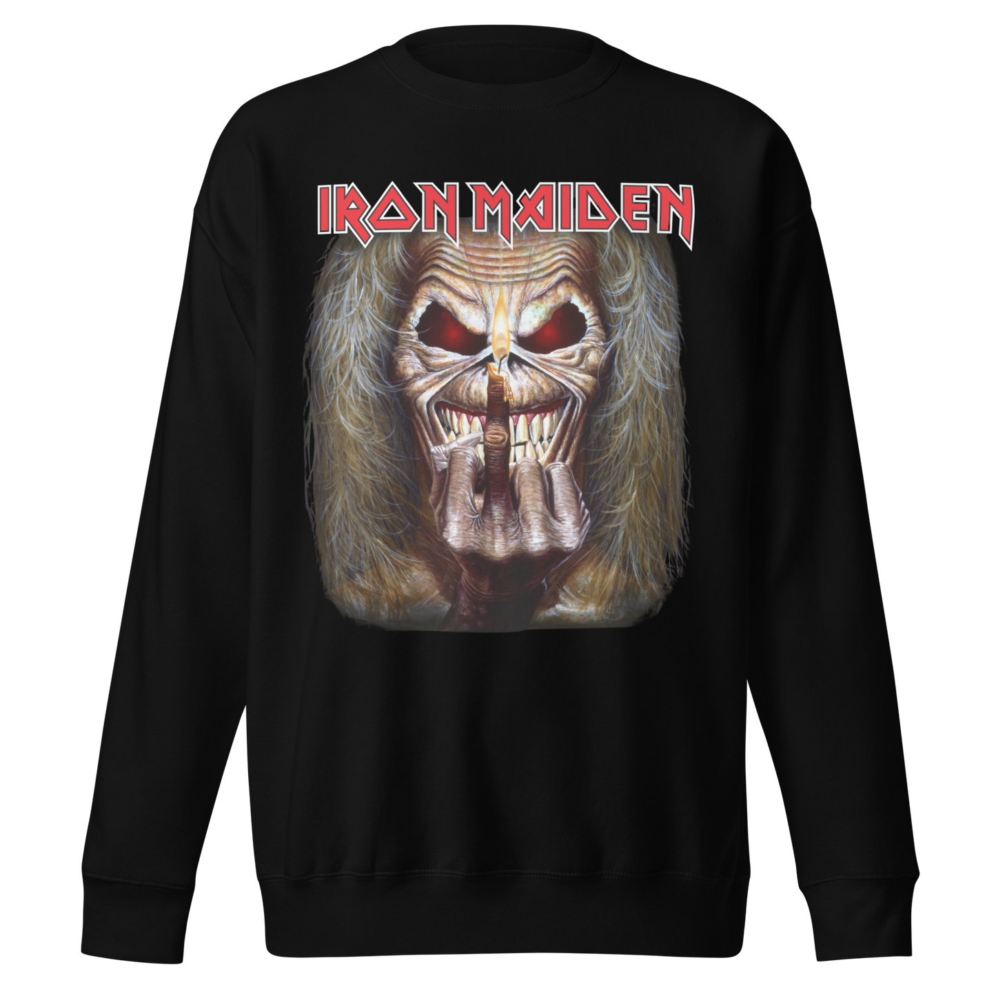 Iron Maiden Candle Finger Jumbo Print Sweatshirt