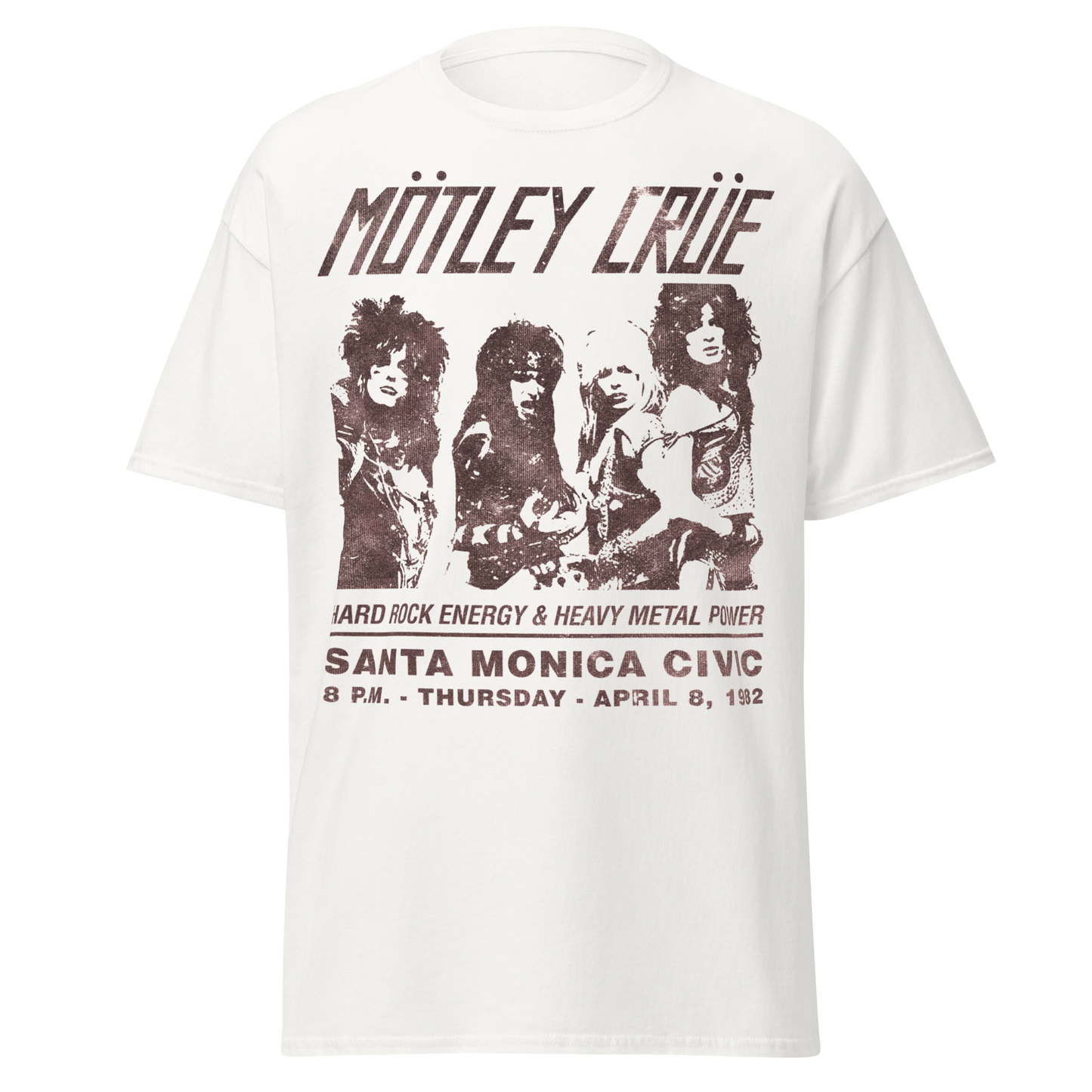 Motley Crue '82 Santa Monica Jumbo Print Mens T Shirt