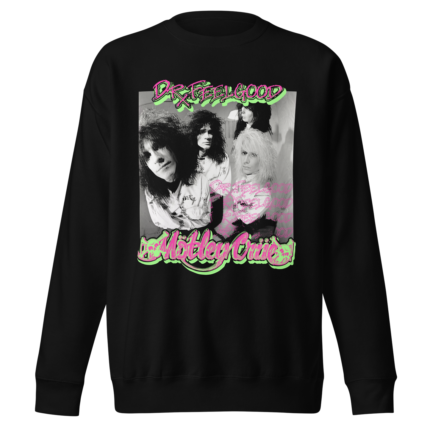 Motley Crue Neon Trip Dr. Feelgood Jumbo Print Sweatshirt