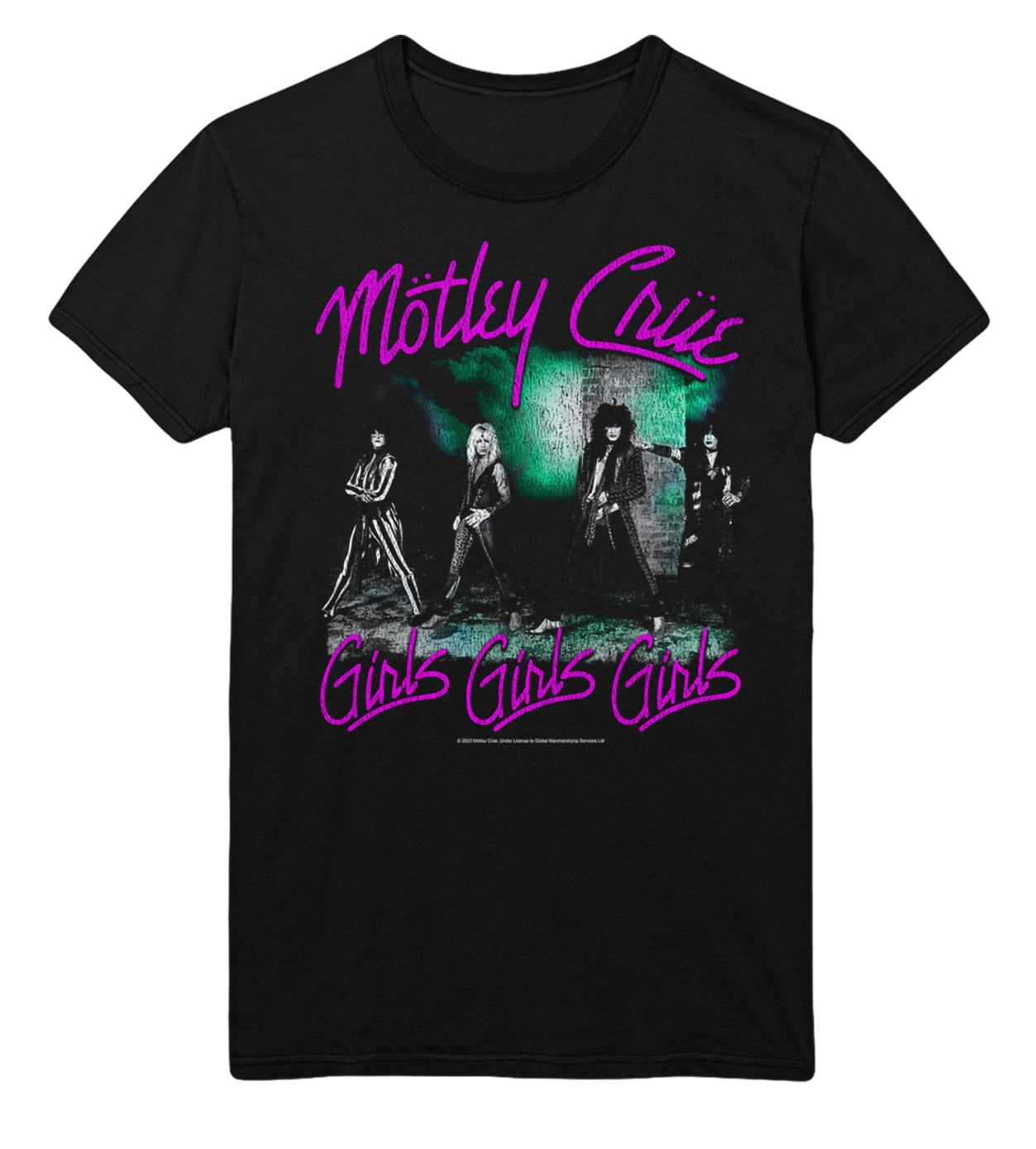 Motley Crue Pink Girls Jumbo Print Mens T Shirt