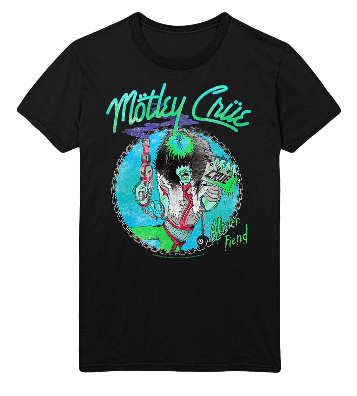Motley Crue Turquoise Allister Jumbo Print Mens T Shirt