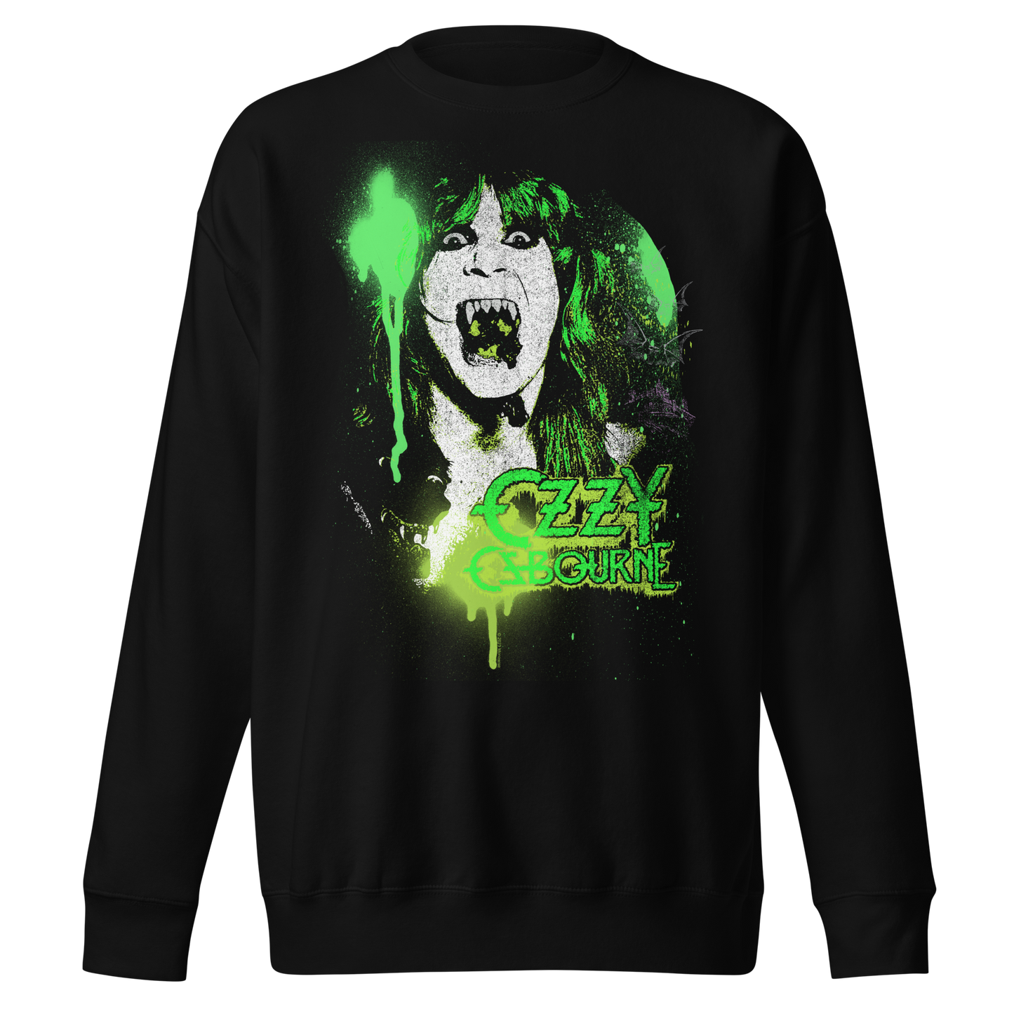 Ozzy Osbourne Green Screaming Jumbo Print Sweatshirt