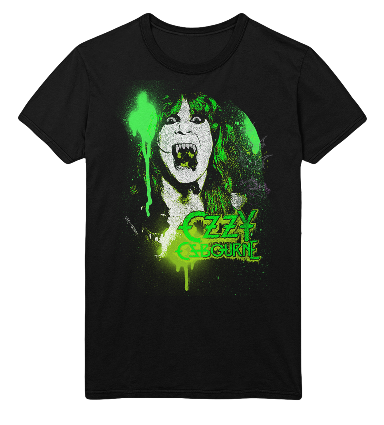 Ozzy Osbourne Green Screaming Jumbo Print Mens T Shirt