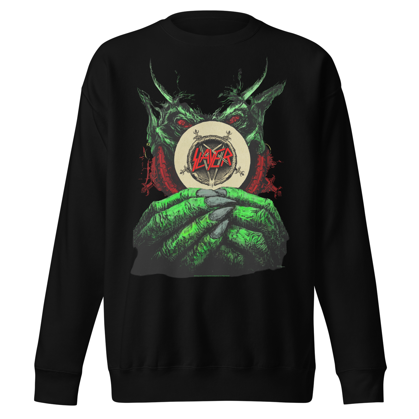 Slayer Demon Hands Vintage Jumbo Print Sweatshirt