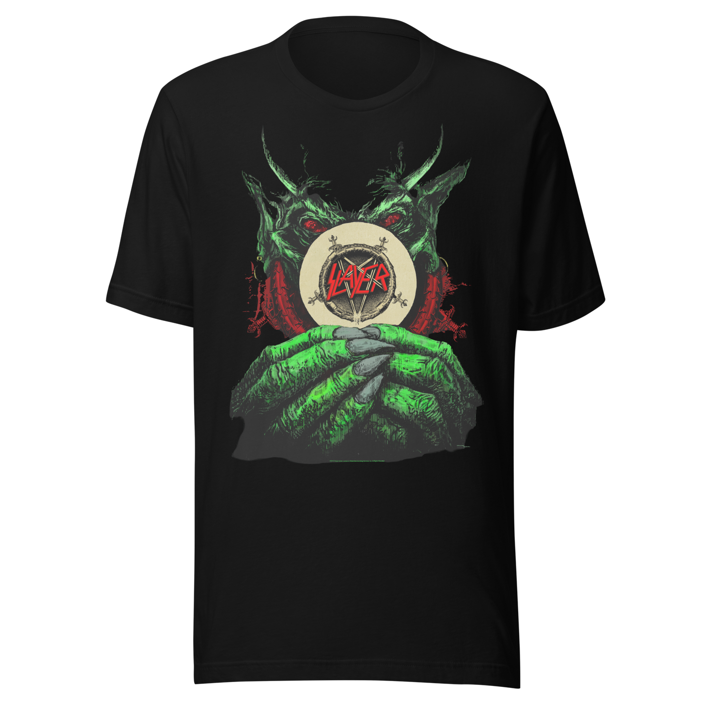 Slayer Demon Hands Vintage Jumbo Print Mens T Shirt