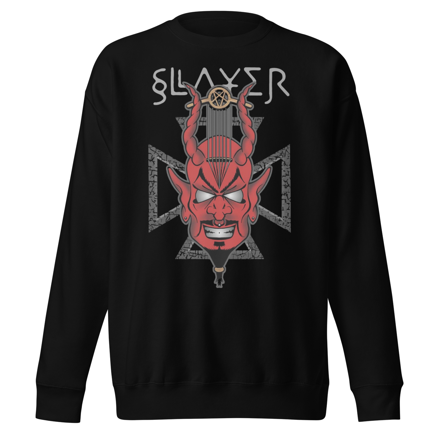 Slayer Devil's Horns Vintage Jumbo Print Sweatshirt