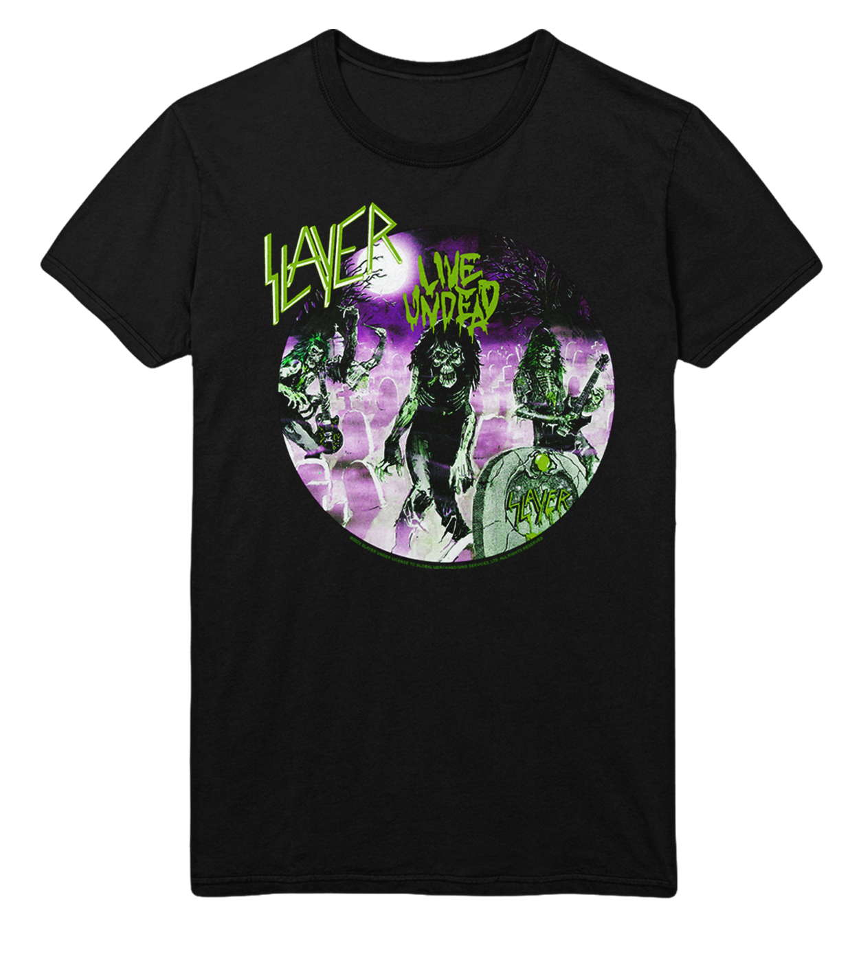 Slayer Green Undead Jumbo Print Mens T Shirt