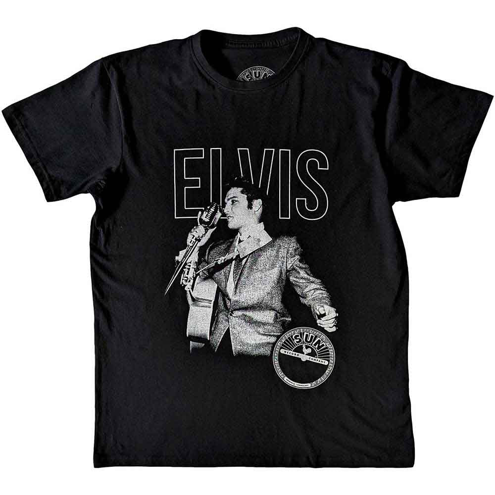 Sun Records Elvis Live Portrait Mens T Shirt