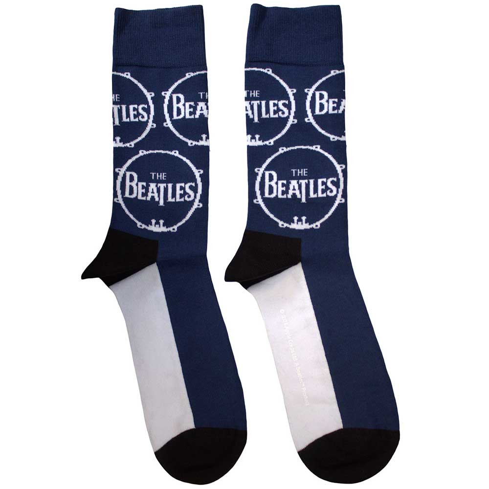 The Beatles Drum Logo Repeat Socks Blue