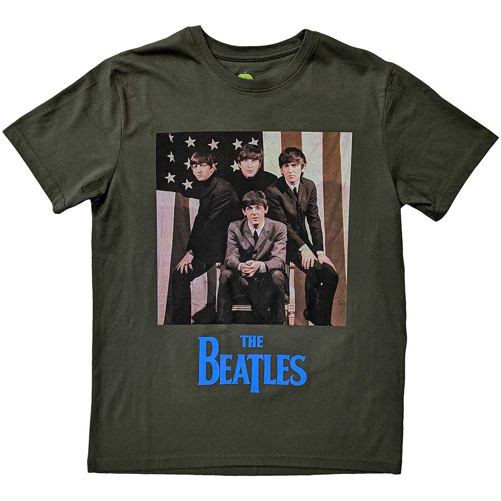 The Beatles US Flag Photo Mens T Shirt