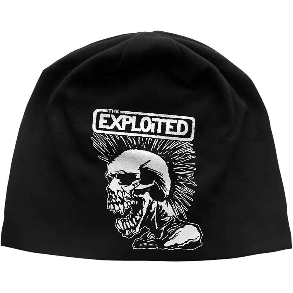 The Exploited Mohican Skull Beanie Hat Black