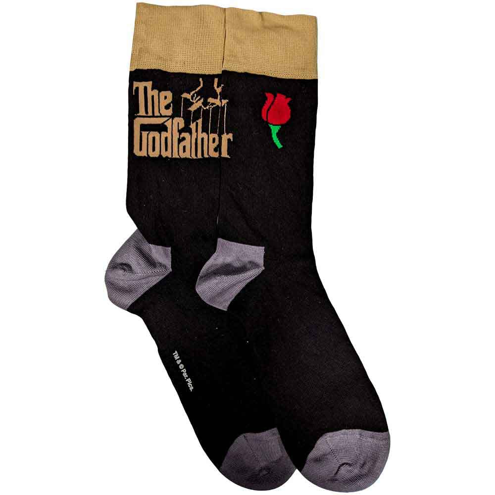 The Godfather Logo Gold Socks Black