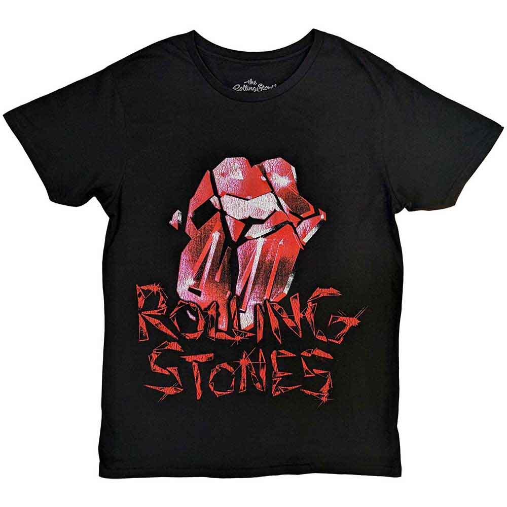 The Rolling Stones Hackney Diamonds Cracked Glass Tongue Mens T Shirt
