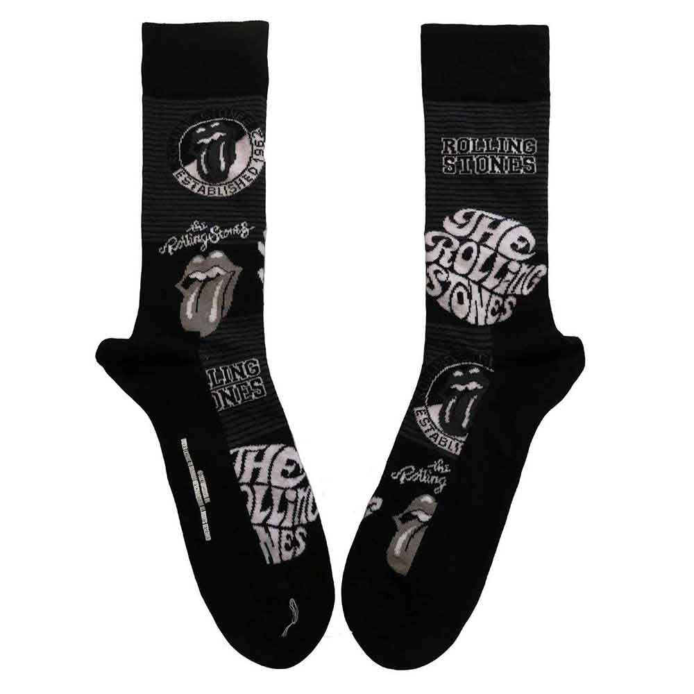 The Rolling Stones Mono Logos Socks Black