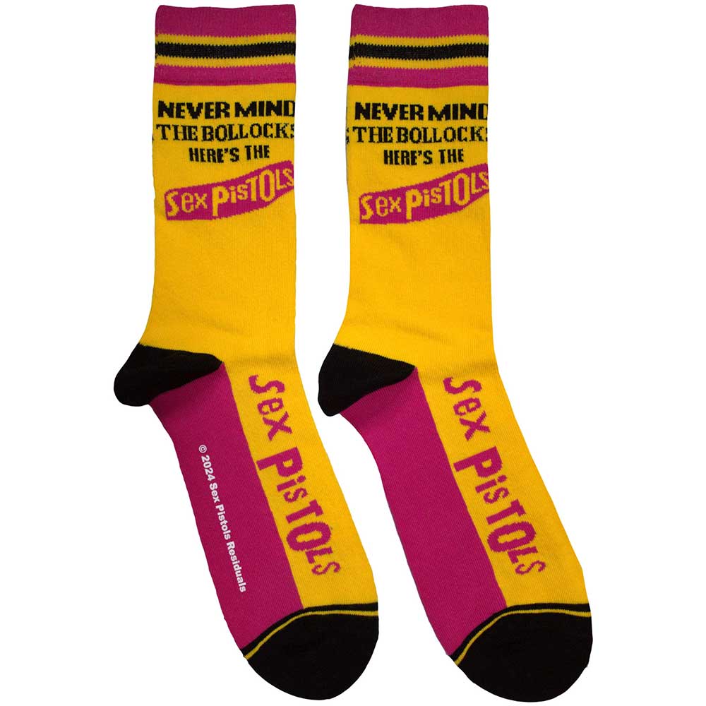 The Sex Pistols Never Mind The Bollocks Stripes Socks Yellow